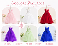 Robe de demoiselle d'honneur pour filles, robe de princesse pour fête de mariage, en dentelle et tulle, pour occasions formelles