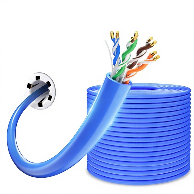 TEONLE Cat6 Bulk Ethernet Cable 1000ft 23AWG Solid Copper High-Speed 10Gbps PoE+ UTP RJ45 Router Modem Gaming PC Blue