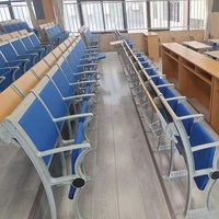 Mobilier scolaire en alliage d'aluminium pliant bureau et chaise d'étudiant universitaire table et siège de rangée pour la salle de classe de la salle de conférence du collège
