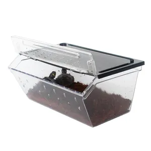 Factory wholesale high quality plastic snake gecko cage breeding box with cover