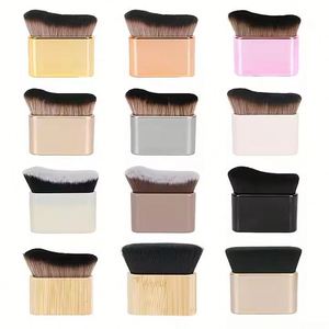 แปรงคาบูกิขนาดใหญ่สำหรับใบหน้าและผิวกาย สีชมพู ทอง ขาว ดำ แบรนด์ส่วนตัว สำหรับการเกลี่ยสีผิวแทนแบบไม่ต้องโดนแดด ผลิตภัณฑ์วีแกน - Product Image 2