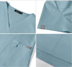 Conjunto de pantalones de cintura elástica personalizable con cuello en V, uniforme médico de secado rápido para enfermeras, 8 colores, pedido a granel - Product Image 4