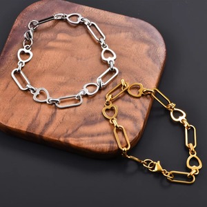 Pulseras y Tobilleras de Acero Inoxidable Chapado en Oro para Mujer y Hombre, Cadena de Eslabones para Mano y Pie, Accesorios de Joyería Metálica - Product Image 1