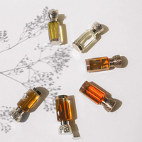 Bouteilles en verre transparent poli de luxe à bouchon à vis octogonal arabe de 3 ml, 6 ml, 10 ml, 12 ml, écologiques, pour crème pour le visage, mascara