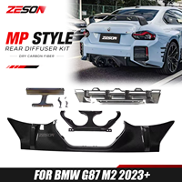Kit de composants d'ajout de diffuseur de pare-chocs arrière à quatre sorties d'échappement de style MP en fibre de carbone sèche ZESON pour BMW G87 M2 Coupé 2023+