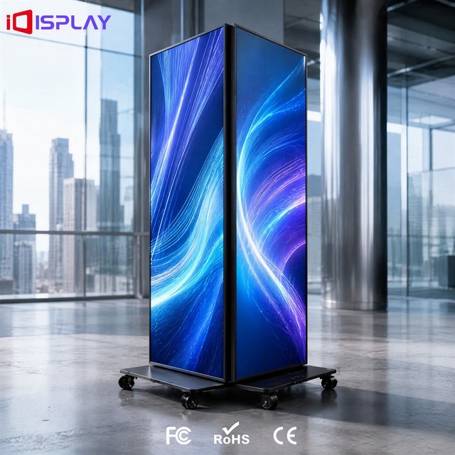 Smart P2.5 Indoor LED Cabinet Poster Portable Digital Signage Advertising Display Animation WiFi APP Control Slim Video Wall