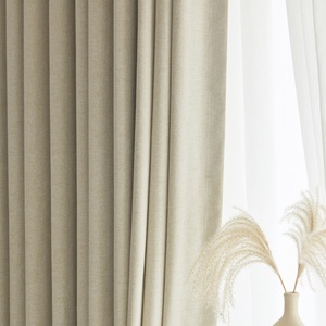 New Style GRS Certification High Quality 100% Polyester Woven Plain Medium Weight <b>Curtain</b> Fabric Wholesale with Pongee Fabric - Product Image 3