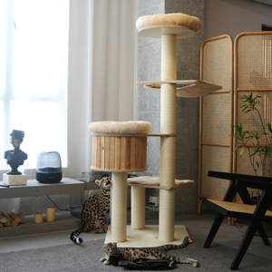 Árbol para gatos grande de 75x56x173cm con poste rascador de sisal, nido de madera y 4 niveles para gatos de interior - Product Image 4