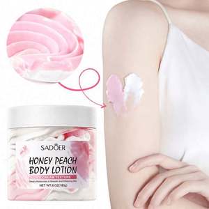 Loción Hidratante para Piel Seca de Marca Privada, Orgánica y Vegana, Mantecas Corporales Batidas con Aroma a Helado, Manteca Corporal Batida Blanqueadora de Miel y Melocotón - Product Image 1