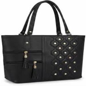Trendy Faux Leather Handbag For Women With Tassel Charm Secure <b>ZIP</b> Closure Spacious Interior Shoulder Strap <b>Purse</b> For Shopping - Product Image 1