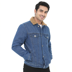 <b>Men's</b> High Quality 100% Cotton Denim <b>Jacket</b> Washable <b>Mens</b> Jean <b>Jackets</b> Sustainable Plus Size Made in Pakistan for Winter - Product Image 1