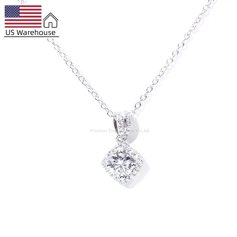 USA Instock Dropshipping Wholesale Silver 925 18k Gold Plated VVS Moissanite Fashion Jewelry Necklaces For Women