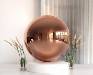 Esfera oca De Aço Inoxidável Dourada Rosa, Bola Decorativa De Parede, Bola Decorativa Para Casa, Bola Pingente De Teto, Bola Ornamental - Product Image 2