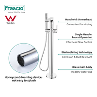 Frascio Hôtel Multifonctionnel Or Laiton Autoportant Bain Douche Mitigeur Ensemble Complet De Douche Robinet Robinet Avec Douchette Pulvérisateur