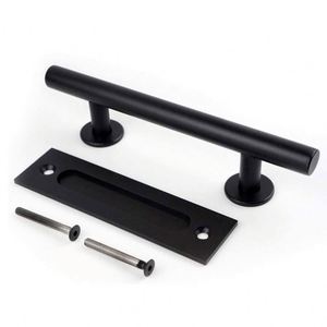 ระบบประตูบานเลื่อนเหล็กสไตล์โมเดิร์นขนาด 8 ฟุต สีดำซาติน ป้องกันเสียงรบกวน ทนทาน เหมาะสำหรับห้องครัว ห้องนั่งเล่น โรงรถ ห้องน้ำ พร้อมสกรู - Product Image 4