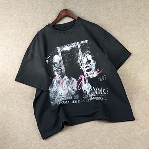 Hot Sale Men's Summer <strong>Custom</strong> <strong>Sun</strong> Faded t <strong>Shirt</strong> Boxy Oversized DTG Printing Graphic Drop Shoulder t <strong>Shirts</strong> - Product Image 1