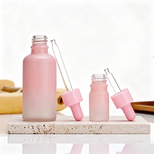 Botella de Vidrio Cilíndrica Esmerilada con Gotero, <span class=keywords><strong>en</strong></span> Degradado Rosa Suave, de 50ml y 100ml, para Suero y Aceite para el Cuidado de la Piel - Product Image 6