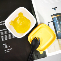 Boîtes repas carrées jetables exquises de 250/350 ml, bols à soupe scellables et compatibles micro-ondes pour sandwichs, desserts, pâtisseries et petits gâteaux