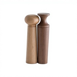Molinillos de Sal y Pimienta de Madera de Acacia, Recargables, Ecológicos, con Mecanismo de Empuje y Tracción, Acabado Natural, Juego de Tres - Product Image 2