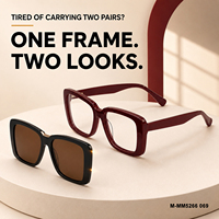 Lunettes de soleil unisexes œil de chat élégantes avec monture optique polie, clip magnétique et embouts de branches confortables – Commande en gros OEM ODM