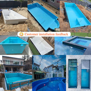สระว่ายน้ำไฟเบอร์กลาสแบบโมดูลขนาดใหญ่สำหรับติดตั้งในสวนหลังบ้าน ออกแบบตามสั่ง ผลิตจากโรงงาน ลดราคา - Product Image 6