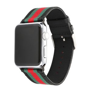 Para <span class=keywords><strong>apple</strong></span> <span class=keywords><strong>watch</strong></span> band, nylon con correa de reloj de cuero genuino para smartwatch - Product Image 1