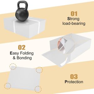 Boîtes cadeaux blanches de grande taille de haute qualité avec couvercles, contenant un ruban, des cartes et du <span class=keywords><strong>papier</strong></span> déchiqueté, boîtes d'emballage <span class=keywords><strong>cadeau</strong></span> pour anniversaire et festival - Product Image 3