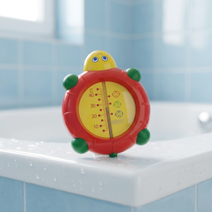 Thermomètre de bain pour bébé tortue flottante, sans mercure, en ABS et verre, pour baignoire, bébés, au kérosène purifié intégré, OEM UE - Product Image 2