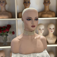 Tête de mannequin réaliste en silicone pour femme grande taille, pour présentation de perruques et formation, avec support en plastique (385x225x455mm)