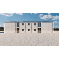 Maison conteneur préfabriquée sur mesure à deux étages à plat Immeuble de bureaux en forme de U préfabriqué moderne prêt à expédier