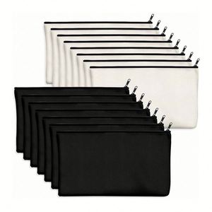 Wholesale Natural Recycled Packaging Makeup Cosmetic Bag Blank <b>Canvas</b> Zipper - Product Image 5