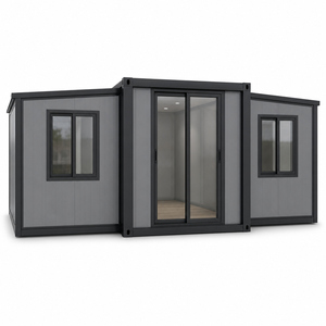 Casa Contenedor Prefabricada de Lujo Expandible, 2 Dormitorios, Diseño de Doble Cara con Acabado en Madera, Entrada de Altura Completa con Cristal, Villa Hotel - Product Image 4