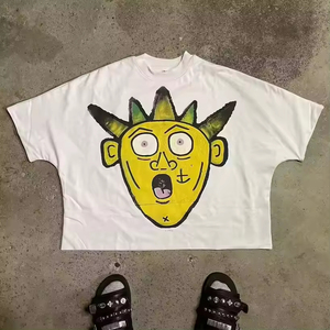 Y2K imprimé graphique t-shirts Streetwear Boxy recadrée t-shirts 100% coton haute qualité luxe hommes T-Shirts - Product Image 5
