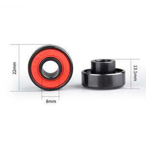 Roulements à billes en céramique 608RS, 8 mm d'intérieur, 20 mm d'extérieur, scellés avec un revêtement en caoutchouc, acier hybride noirci, précision P0 - Product Image 3