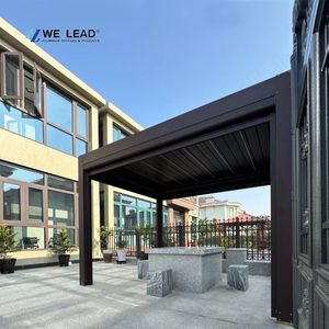 Pérgola de techo de hoja giratoria de aluminio motorizada, parasol impermeable para exteriores, pérgola de jardín con persianas con aplicación de balcón - Product Image 4