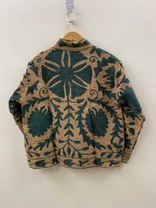 Chaqueta de Algodón Tejido Transpirable con Bordado Étnico Suzani Marrón, Túnica de Invierno para Mujer, Bata de Primavera - Product Image 4