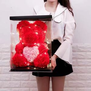 AliExpress-Flor de espuma de 40cm, oso rosa de PE, corazón de 40cm, regalo de San Valentín - Product Image 1