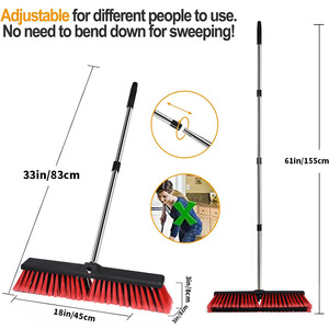 Floor <strong>Scrub</strong> Brush Long Handle Cleaning Brush Stiff Bristle Shower Scrubber for Cleaning <strong>Patio</strong> Bathroom Garage Kitchen Wall - Product Image 3