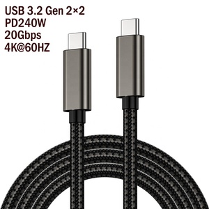 Cavo Dati Premium 1m Compatibile Thunderbolt 3 4K/60Hz PD 240W 20Gbps USB 3.2 Gen 2x2 Tipo C a USB Tipo C per Ricarica Super Veloce - Product Image 1