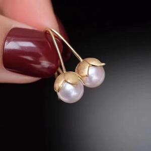 Accesorios de Plata S925 para Perlas DIY, Soporte Hueco para Pendientes con Perlas Redondas de 8-9mm, con Pendientes Elegantes de Perlas 21705 - Product Image 1