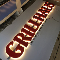 Signe de magasin led lettre de magasin en métal personnalisé avant de magasin extérieur led rétro-éclairé signe 3d boutique business personnalisé led signe