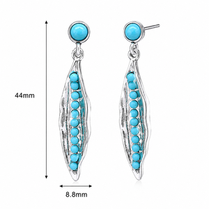 Nuovi Orecchini Pendenti a Forma di Pisello per Signore, Ornamenti per Orecchie con Contorno a Foglia in Stile Retrò e Letterario per Uso Quotidiano - Product Image 5