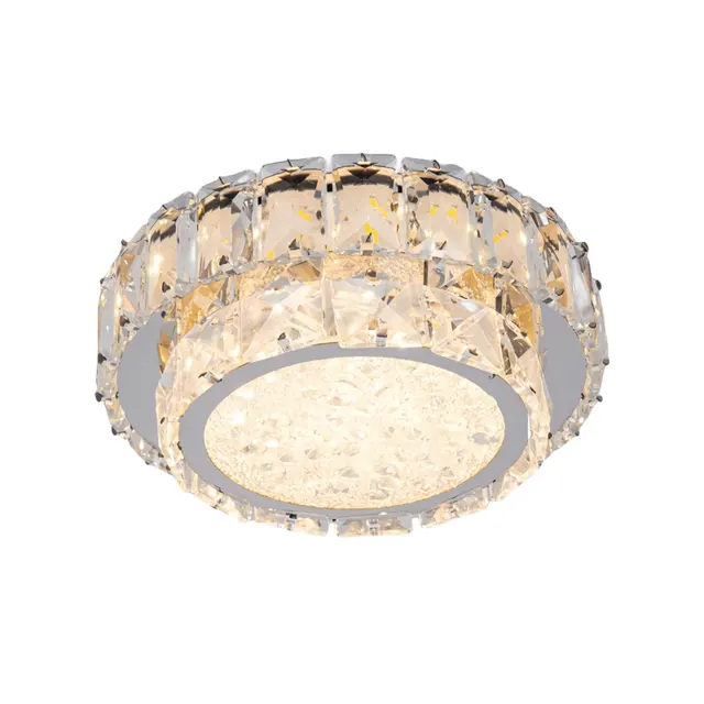 Simple Luxury Square Round K9 Crystal Surface Mounted Led Ceiling Lights Indoor Lighting Fixtures for Home Hotel Bedroom
