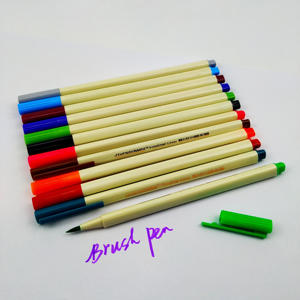 Ensemble de 12 stylos marqueurs à pointe en fibre douce Bonvan, pour dessin artistique, encre aquarelle, encre non effaçable double face - Product Image 1