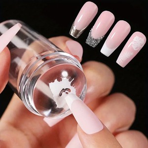 Kit de tampon et racloir à ongles en silicone transparent pour vernis <span class=keywords><strong>gel</strong></span>, manucures françaises DIY, outil de stamping pour nail art avec capuchon et racloir - Product Image 1