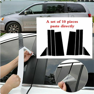 10 Uds. Adecuado para Chrysler Town Country Grand <span class=keywords><strong>Caravan</strong></span> 2008-2020 cubierta de marco de puerta de carrocería negra brillante unida al pilar del coche - Product Image 2