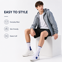 Chaussettes de sport côtelées à logo personnalisé avec patch contrastant, talon et bout renforcés, en coton respirant, pour basketball, course à pied et athlétisme, OEM