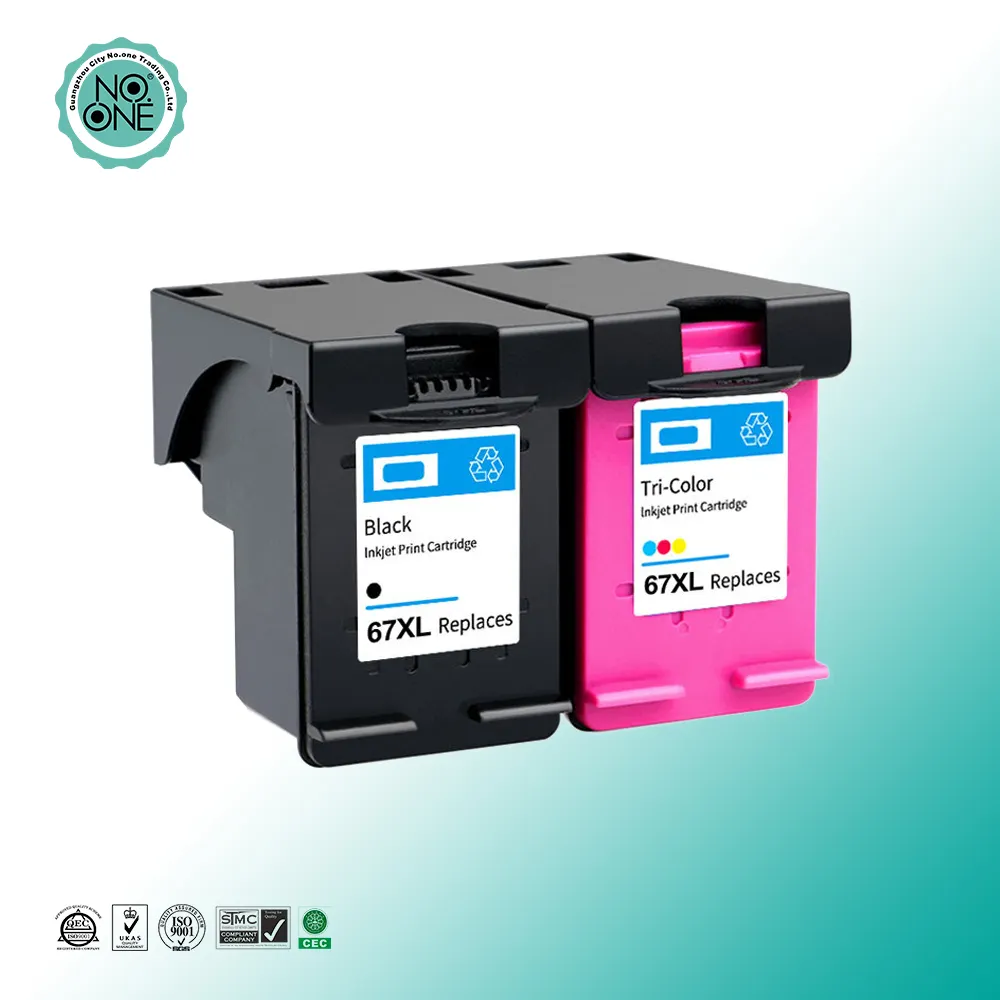 Remanufactured Color Inkjet INK Cartridge 67XL 67 XL XXL 67XXL Black for HP67 for HP ENVY 6000 Deskjet 1255 2700 Ink Jet Printer