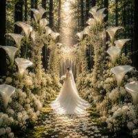 Fleurs artificielles géantes en EVA de type Calla pour la décoration d'événements, d'arches de cérémonie de mariage en extérieur et de toiles de fond de scène