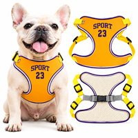 Harnais pour chien de style basketball, en maille rembourrée, avec sangle de poitrine réglable en Y, pour bouledogue français, fournisseur de marques privées